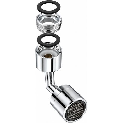 Schläfer 1050012  Aeratore M22 Doppio Snodo e Rompigetto Girevole con Adattatore Mascio/Femmina M24x1 - F22x1 per Rubinetto Bagno Cucina, Aeratore con Filtro in Acciaio Universale (1/5)