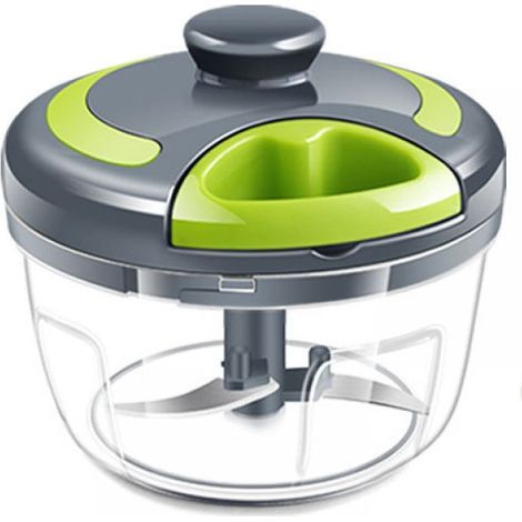 Mortero De Ajo - Capacidad 500 Ml - Material Abs Seguro Para Alimentos - Sistema De Cuerda De Tracción - Con Tapa Hermetica Y Cuchillas De Acero Inoxidable - 1 Unidad (1/5)