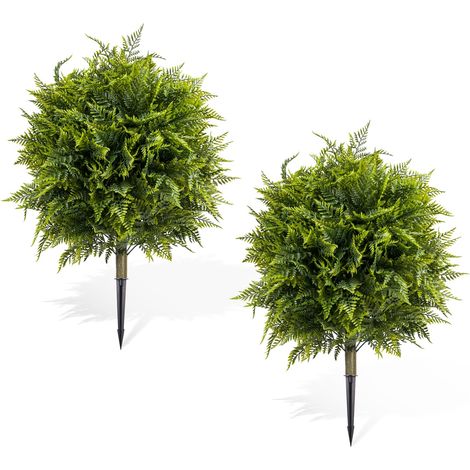Boule topiaire artificielle en cèdre réaliste pour décoration intérieure et externeérieure - Lot de 2 - Parfaites pour jardin, balcon, terrasse, entrée - 90×60 cm (1/5)