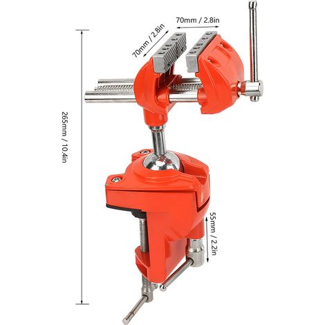 Étau de Table Mini 360° Rotatif, Mâchoire Réglable 70mm pour Établi de Travail du Bois