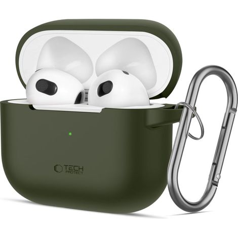 GANCHO DE SILICONA TECH-PROTECT PARA APPLE AIRPODS 3 VERDE OLIVA (1/5)