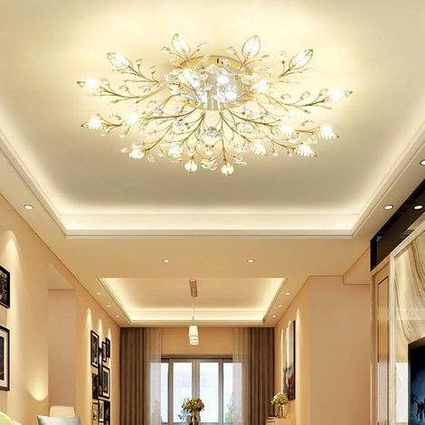 Plafonnier LED en cristal, éclairage décoratif pour salon, lampe d'îlot de cuisine, lustre rétro, lumière chaude, G410