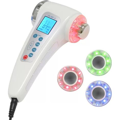 Dispositivo cosmetico ad ultrasuoni 1 MHz + 3 MHz Rassodamento, riduzione delle rughe, ringiovanimento della pelle, trattamento profondo 2 sonde per viso e corpo