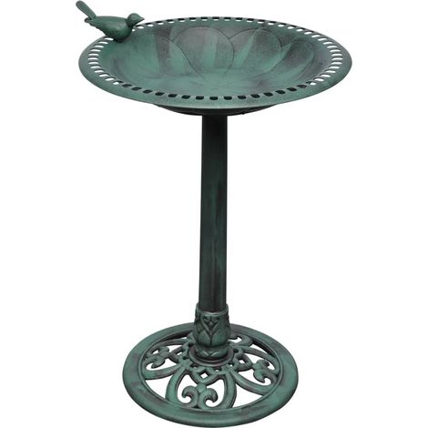 Abbeveratoio per uccelli verde da appoggio con mangiatoia decorativa per uccelli 54x50x76 cm DEC020797