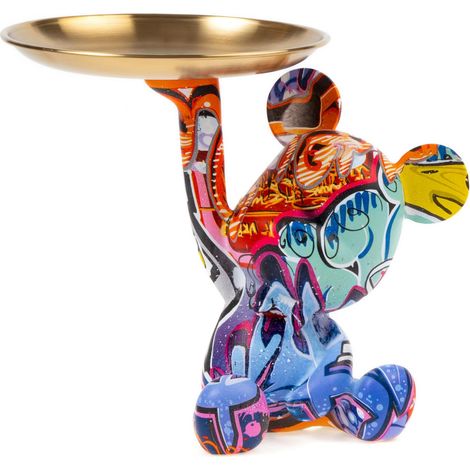 Plateau à clés pour Bureau, Sculpture d'ours en Animal, Statue de décoration d'intérieur, Plateau de Rangement pour Table d'entrée (Graffiti) (1/5)