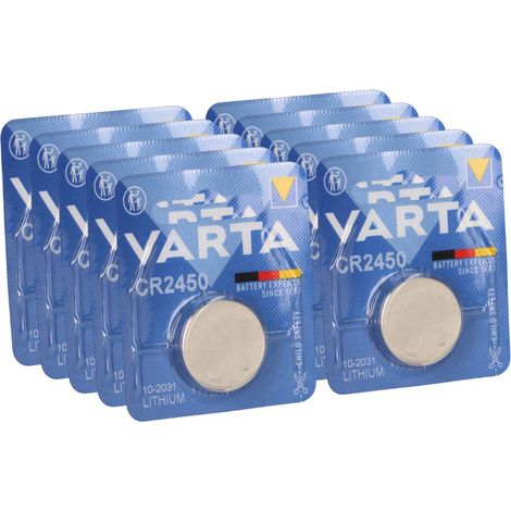 10x VARTA CR 2450 Lithium-Knopfzelle 3V (10x 1er Blister) (1/5)