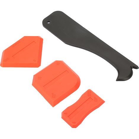 Ensemble de 4 grattoirs à mastic silicone pour jointoiement de carrelage (1/4)