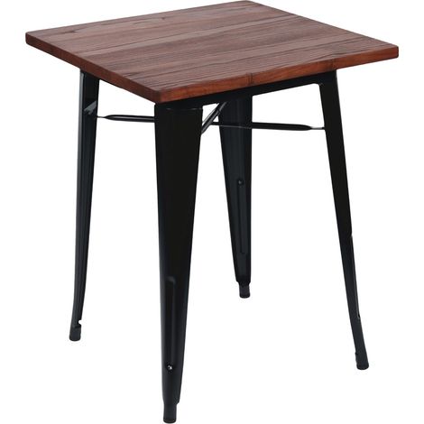 Tavolo da pranzo industriale quadrato in legno e acciaio 60x60x76cm Thinia Home