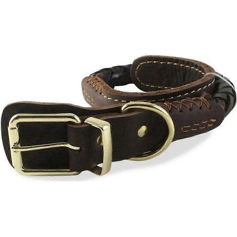 Collier robuste pour animaux de compagnie - Collier en cuir tissé pour chien de taille moyenne à grande - Accessoires pour animaux de compagnie (1/5)