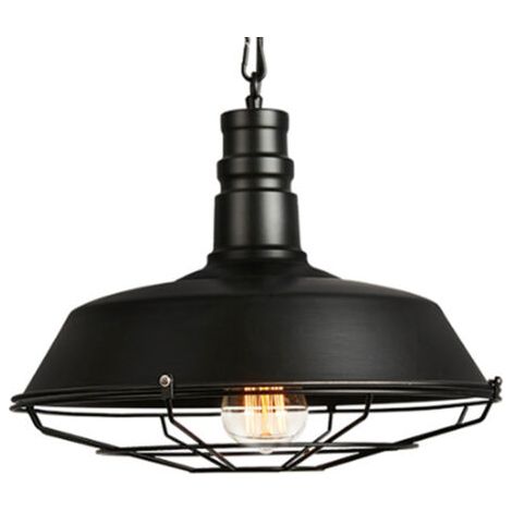 royaluxe- Lampe À Suspension Vintage Suspension Lustre Rétro Lustre En Fer Métallique Suspension Luminaire Antique Noire 36CM (1/5)
