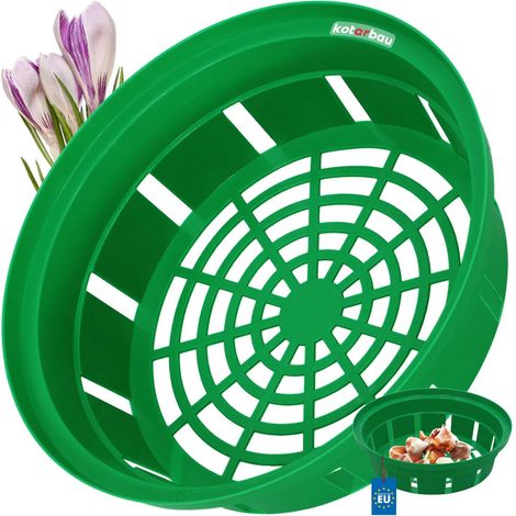 KOTARBAU® Panier À Bulbes - ⌀ 230 mm - Vert - Corbeille Plantation Tulipes - Accessoire Plantation Bulbes - Plastique (1/5)