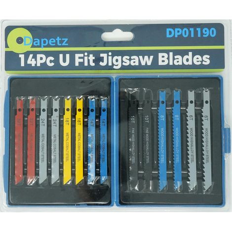 Dapetz ® 14-Piece Jigsaw Blade Set for Metal and Wood, Compatible with Bosch and Other Bayonet Fit Jigsaws, Includes 6T, 8T, 10T, 14T, 18T, 24T & 32T Blades (1/5)