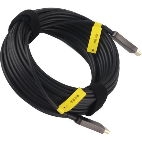 Câble HDMI à fibre optique 4K HDR de 15 m compatible avec PS5, Xbox et home cinéma - Ultra haut débit 18 Gbit/s (1/5)