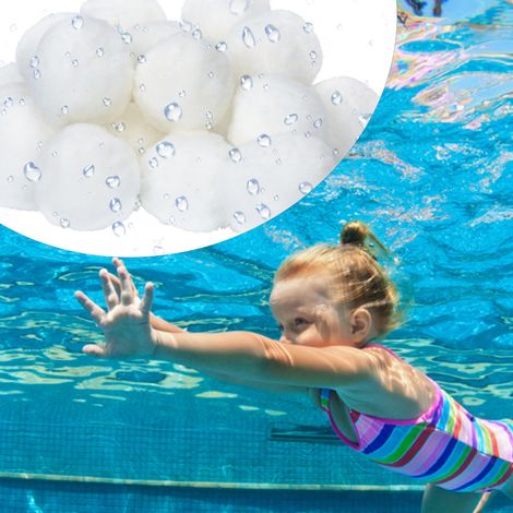 Wolketon Boules filtrantes de piscine 2100g matériau léger réutilisable adapté à divers systèmes de filtration