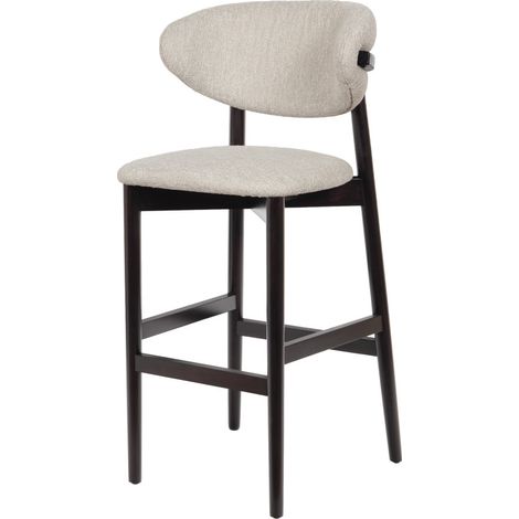Amadeus - Tabouret de bar Joe Canyon 75 cm écru et piètement wenge (1/3)