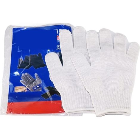 Gants résistants aux coupures, 1 paire Anti-coupure en plein air chasse pêche résistant aux coupures gants couteau Anti-coupure main protéger métal maille respirant gants Coupe extensible confortable. (1/5)