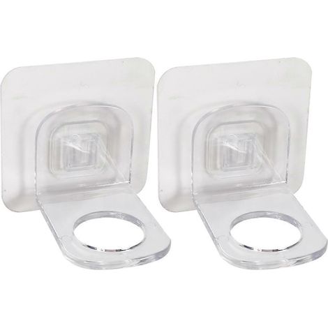 Lot de 2 supports muraux résistants sans clous pour gel douche (blanc)-5.5x7x5cm-White (1/3)