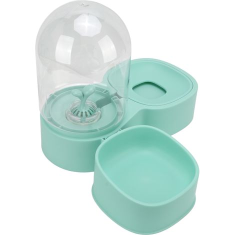 Distributeur automatique de nourriture et d'eau pour chiens et chats, avec bol amovible et fonction gravité (vert). (1/5)