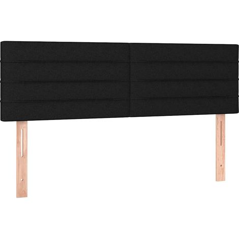 Maison Exclusive - Cabeceros tela negro 144x5x78/88 cm (1/5)