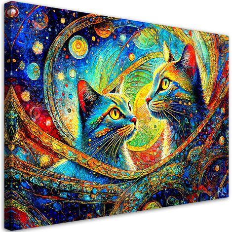Tableau sur toile Tableau sur toile Chat abstrait 90x60 (1/5)