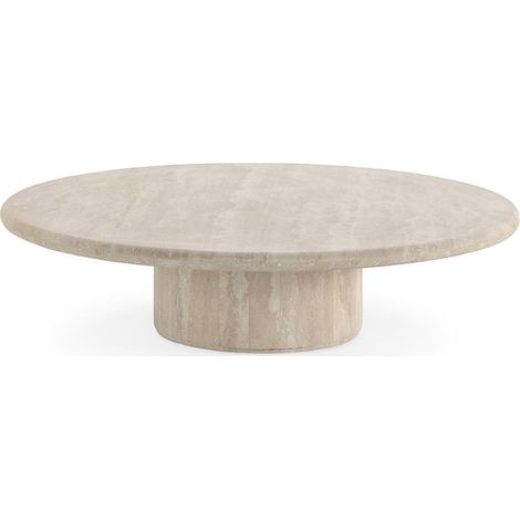 Table basse ronde en travertin naturel - naturel (1/4)