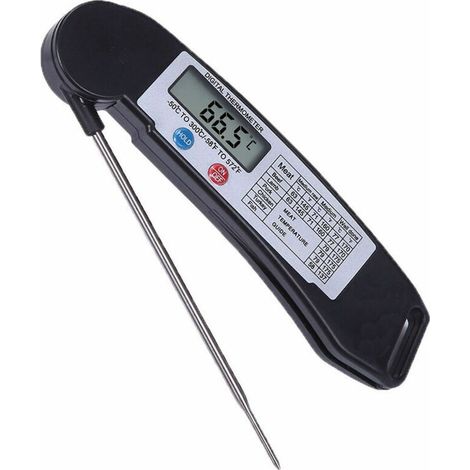 Pliable - Sonde de cuisine pour thermomètre alimentaire LCD numérique pour vin, nourriture, viande, steak, dinde, barbecue, yerba mate, lait, sucre et plus encore.
