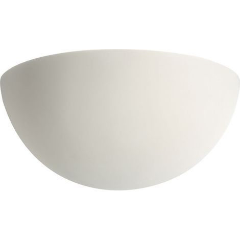 Aric – Applique murale LED E27 77W max – Demi-lune – Plâtre – Lumière chaude – Pour espaces modernes (1/5)
