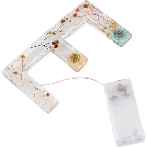 Floral Resin Letter Light Dry Flower and Alphabet Shape LED Night Lamp for Home Holiday Decoration Gift Making E Shape (1/5)