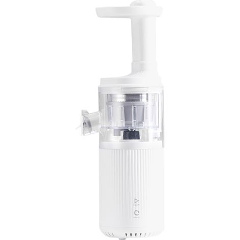 Extracteur de jus à mastication lente, presse à froid, machine à jus compacte, facile à nettoyer, avec récipient à jus et pulpe, blanc (1/2)