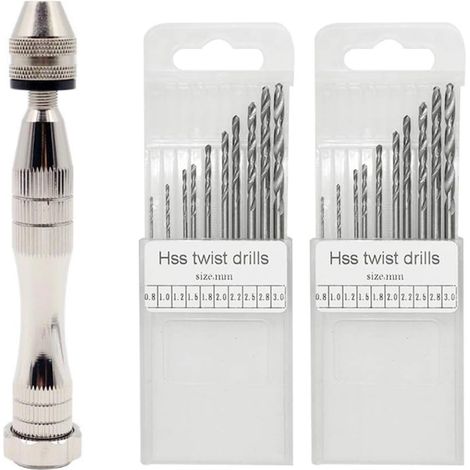Bring10 Mini brocas para brocas de precisión, brocas helicoidales para mini brocas, kits para moldes de resina, joyería y mecanizado de madera y plástico