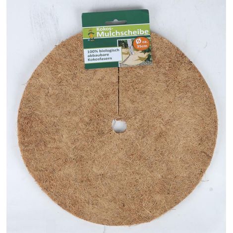 10x Kokos-Mulchscheibe 35cm Kälteschutz Kübelabdeckung Blumentopf schützen (1/3)