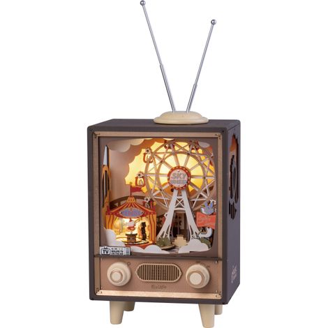 Puzzle 3D Bois Boîte à Musique Sunset Carnival AMT01 Maquette Bouleau 17,7 x 14,2 x 41,4 cm - PANGIVO (1/5)