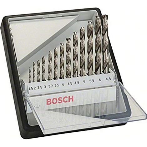 Bosch Professional Set Punte Per Metallo Hss G, Robust Line, Accessori Per Trapani, Nero, 13 Pezzi, 1.5, 6.5 Mm (1/4)
