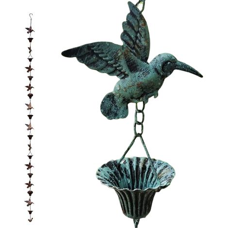 Chaine De Pluie - 21 6 Cm - Metal Antirouille - Pour Gouttiere Jardin Patio - Extérieur Et Intérieur - 1 Pièce (1/5)