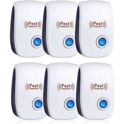 BUNTHAUS Ultraschall-Abwehrmittel, Ultraschall-Mäuseabwehr 6er-Pack, Ultraschall-Mäuse- und Rattenabwehrmittel, wirksam gegen Mäuse, Ratten, Fliegen, Mücken, Schädlinge, Spinnen, Kakerlaken, sicher un