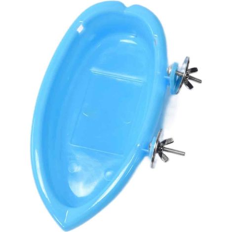 Baignoire Pour Oiseaux - En Plastique Épais - Pour Cage De Perroquets Canaris Et Petits Oiseaux - Bleu - 1 Pièce