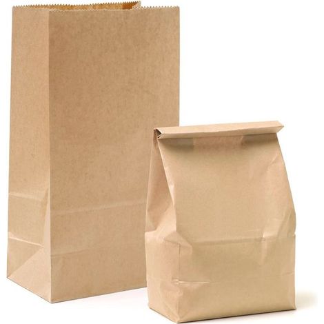 Bolsas de regalo de papel kraft - 100 unidades. Bolsas de papel marrón de 21 x 12 x 7 cm para embalaje y almacenamiento (1/5)