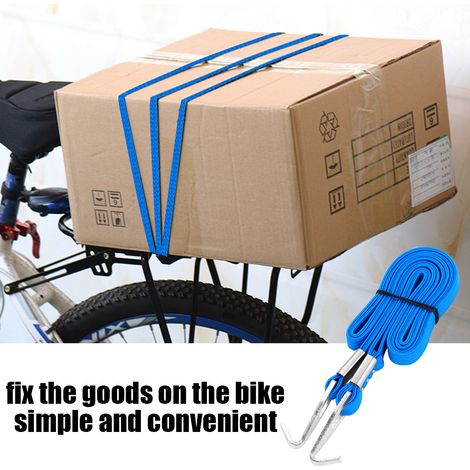 Sangle de bagage DUUTI, sangles de tension élastiques extensibles avec crochets, corde pour vélos, suspension extérieure (bleue) (1/5)