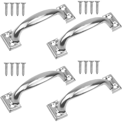 ZVD Manijas de cocina de 98 mm, 4 piezas para puertas de armarios de cocina, tiradores para muebles con tornillos para cocina, dormitorio, armario, cajón (plateado) (1/4)