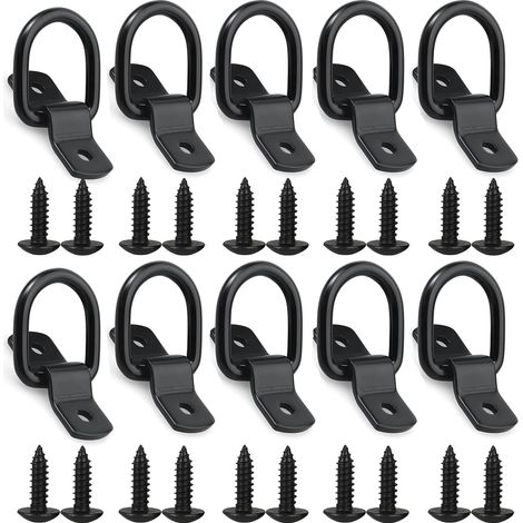D Anneau D'arrimage Anneau,Anneaux D'arrimage en D, 10pcs Anneau de Montage pour remorque, Camion, camionnette, Bateau, Corde (1/2)