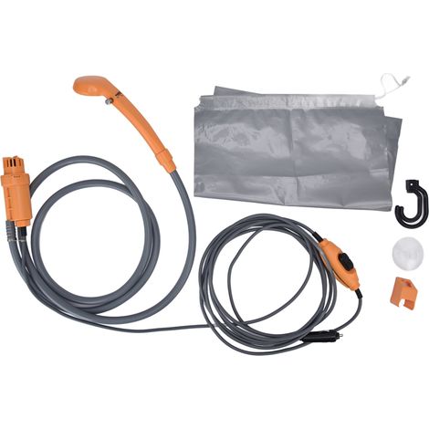 Douche de camping portable DC12V, fabriquée en caoutchouc plastique très flexible et robuste, conception ergonomique, installation facile, douche extérieure (1/5)