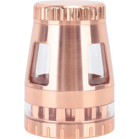 Moulin à épices manuel, petit et portable, en alliage de zinc antirouille, pour herbes sèches et noix, couleur or rose. (1/5)