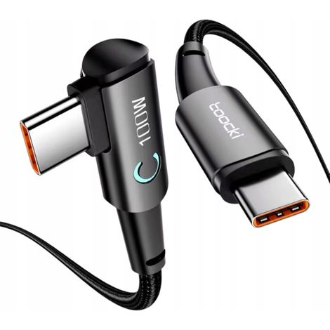 Cable Toocki de 100 W, tipo C a USB C, 90 grados, 1 metro (1/5)