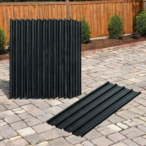 Abri de jardin coloris gris foncé en acier 129 x 45 x 1 cm (1/5)