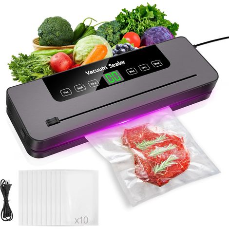 La machine de scellage sous vide, 6 modes de machine de scellage sous vide multifonctionnelle pour aliments, avec 10 sacs sous vide, peut garder la viande, les légumes, les collations, les fruits et l (1/5)