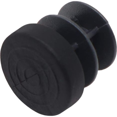 Adsamm® / 100 x puntali alettati a incastro/neri/Ø 12-14 mm/tondi/piedini in polietilene per gambe di mobili in tubolare/puntali protettivi per arredi Adsamm® Quality (1/2)
