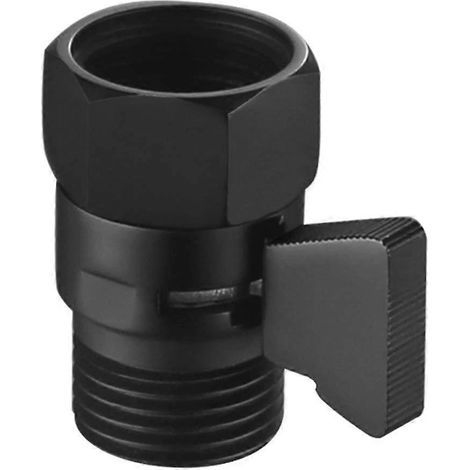 Robinet de régulation du débit d'eau en laiton noir mat pour la fermeture de la douche et le réglage du volume d'eau (1/5)