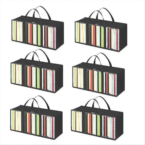 Set mit 6 DVD-Aufbewahrungshüllen, transparenter PVC-CD-Organizer mit Griffen und Reißverschluss, Disc-Halter (1/5)