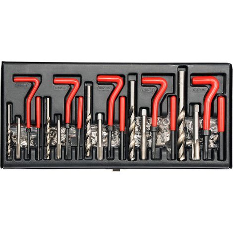 Kit reparation des filetages m5 - m6 - m8 - m10 - m12 type helicoil- 131 pieces