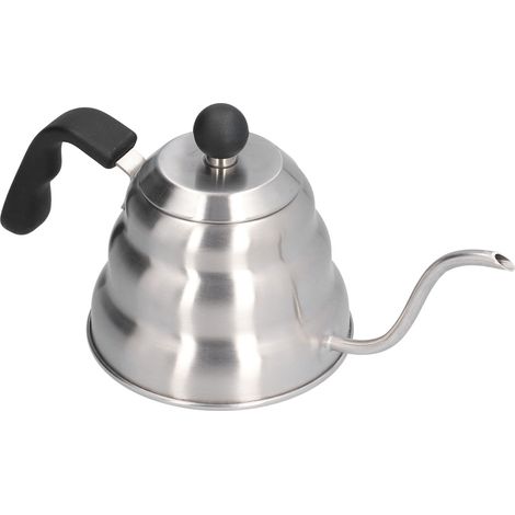 Bouilloire à café en acier inoxydable 1L, bec col de cygne rétro, verseuse pour café filtre, ustensile de cuisine maison (1/5)
